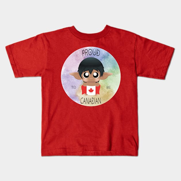 Proud to be Canadian (Sleepy Forest Creatures) Kids T-Shirt by Irô Studio